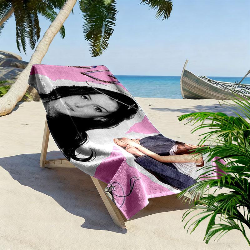 Anne Hathaway Print Beach Towel, Large Soft Quick Dry Towel for Beach Camping Swimming