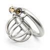Edelstahl Metall männliche Keuschheitskäfig Gerät Zurückhaltung Spiked-Ring mit Schloss