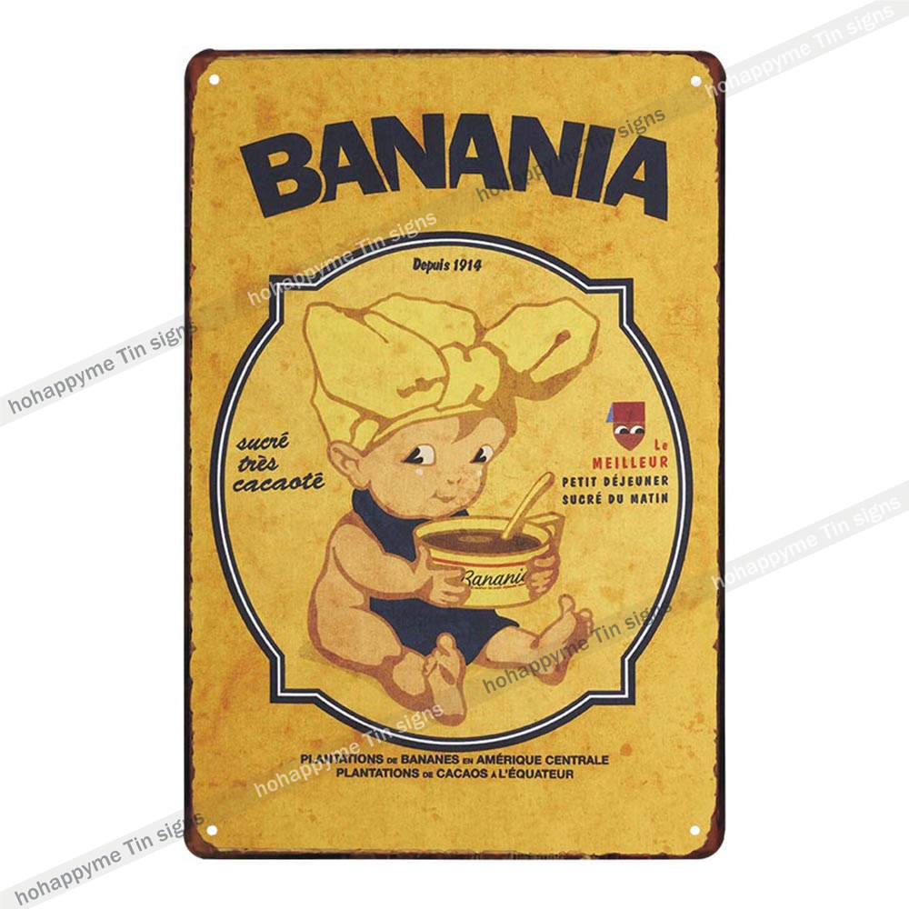 BANANIA Metal Signs Funny Tin Painting Plaque Vintage Decorative For Bar Pub Club Cafe Poster Wall Stickers Home Decor 20x30cm