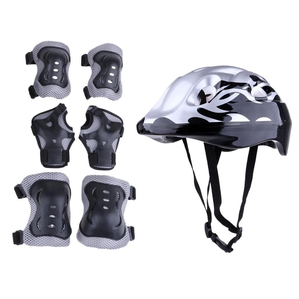 Infant Bicycle Helmet Set with Adjustable Knee Elbow Wrist Pads Safety Protective Gear for Outdoor Activities