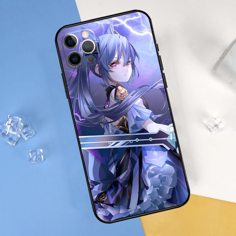 Genshin Impact Keqing Phone Case For iPhone 16 Pro Max 12 13 Mini 11 14 15 Pro Max XR 16 15 Plus 16e Cover Shell