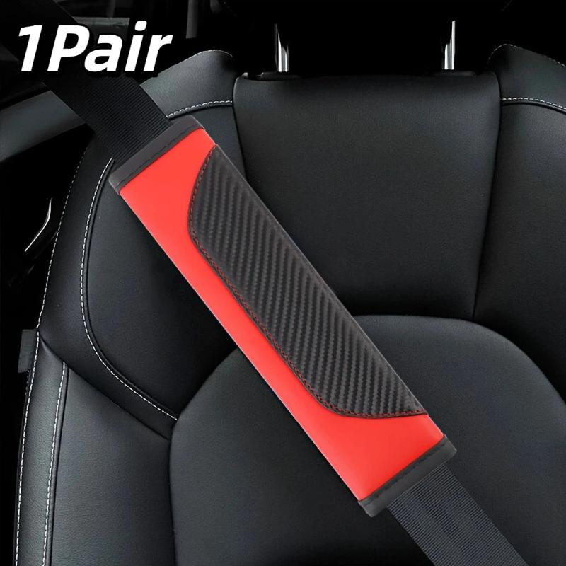 2Pcs PU Car Seat Belt Shoulder Covers Breathable Soft Protective Pads for Comfortable Daily Driving Travel