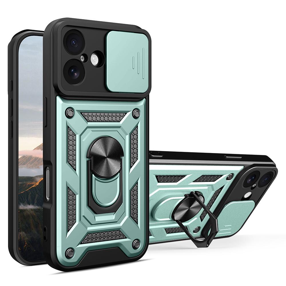AMORUS For iPhone 17 Case Kickstand PC+TPU Phone Cover with Camera Lens Slider