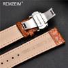 Leather Watch Band 18/20/22/24mm Universal Bracelet Crocodile Pattern Business Watchband Accessories with Gift Packing Box