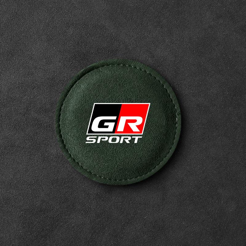 

Накладка на подстаканник из ПУ кожи, вставка в слот, нескользящий коврик-подставка, эмблема для Toyota TRD GR Yaris Corolla Avensis Aygo Vios Yaris Mark-X Mirai GR 1Pcs зелёный