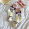 Cartoon Cute Socks Women'S Warm Mink Velvet Medium Tube Socks Autumn And Winter Fluffy Thickened Japanese Stacking Socks Women'S Socks Long