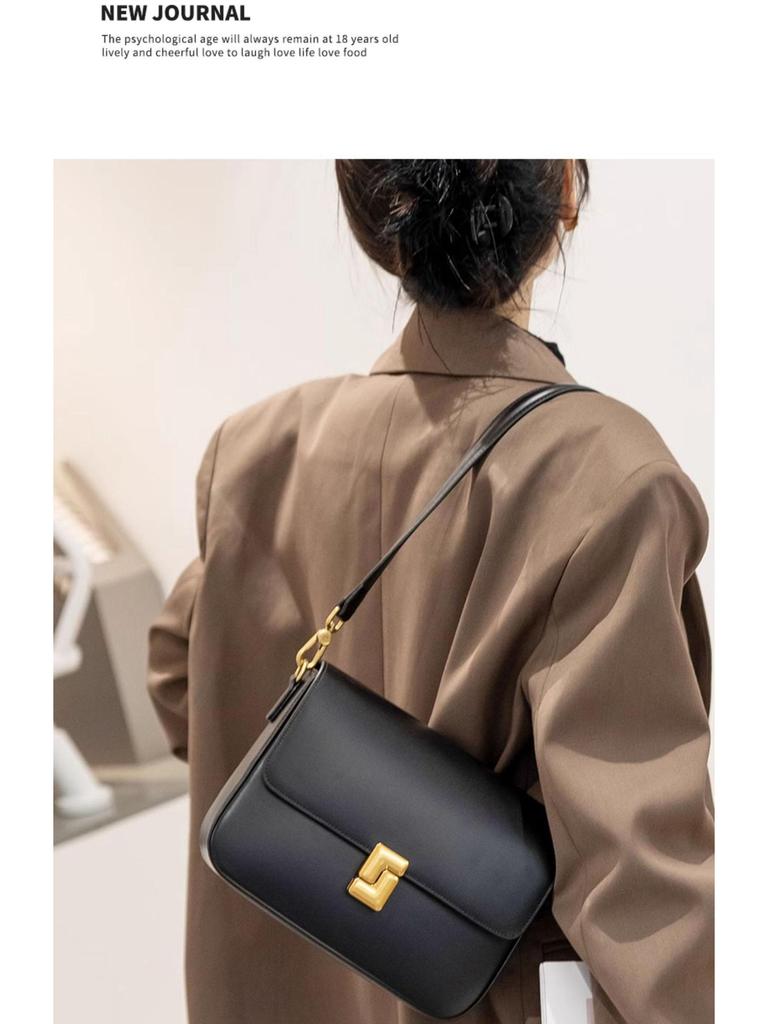 Trendy Autumn/Winter Women's Genuine Leather Tofu Bag - Elegant, High-Quality Shoulder and Crossbody Design