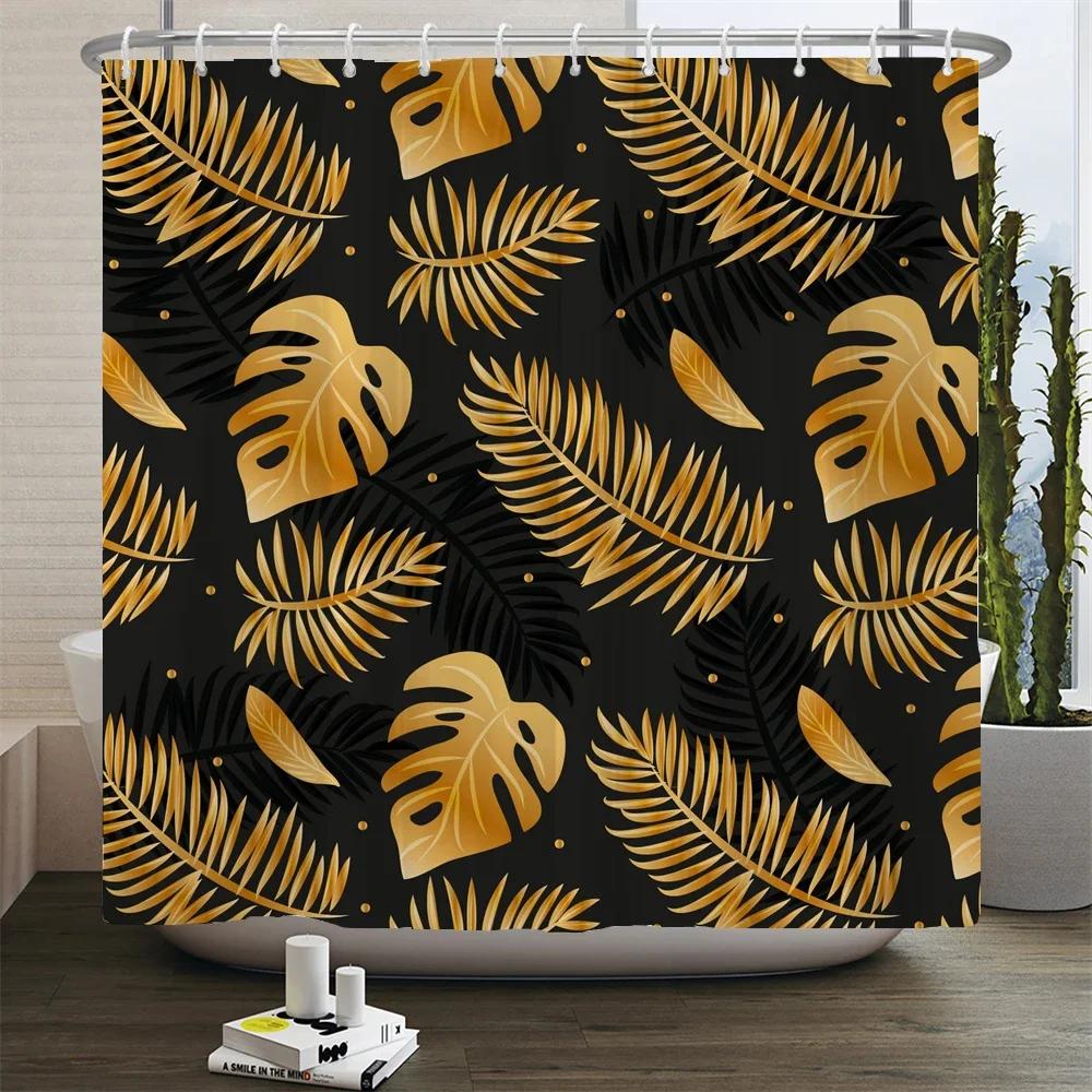 Tropical Green Plant Shower Curtain Polyester Fabric Waterproof Bath Curtain Home Decor Palm Leaves Cactus Bathroom Curtains