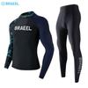 Mens UV Protection Quick-Dry Long Sleeve Rash Guard Set With Pants Surfing Diving Swimming