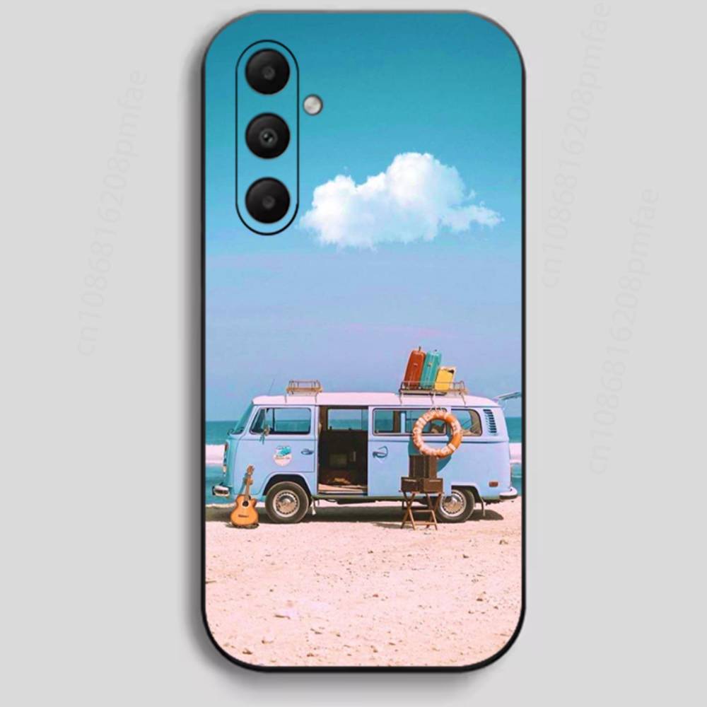 Retro Bus Road Trip Phone Case for Samsung Galaxy A73,23,53,33,24,72,22,52,32,54,A34 Soft Cover