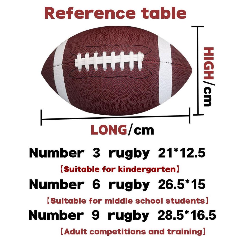 Rugbyball im amerikanischen Stil aus PVC/PU: Größe 3/6/9 für Kinder, Jugendliche & Erwachsene - Ideal für Vintage-Wettkämpfe & Training
