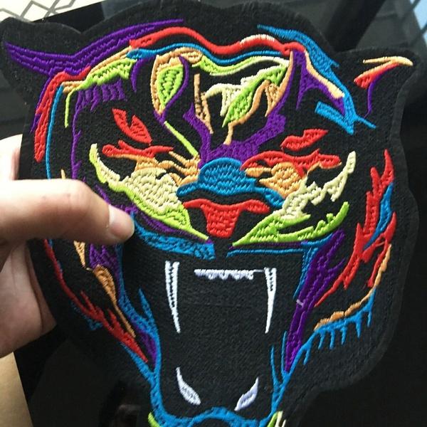Large Tiger Embroidered Cloth Patches Iron On Patch Applique Jacket Jeans DIY