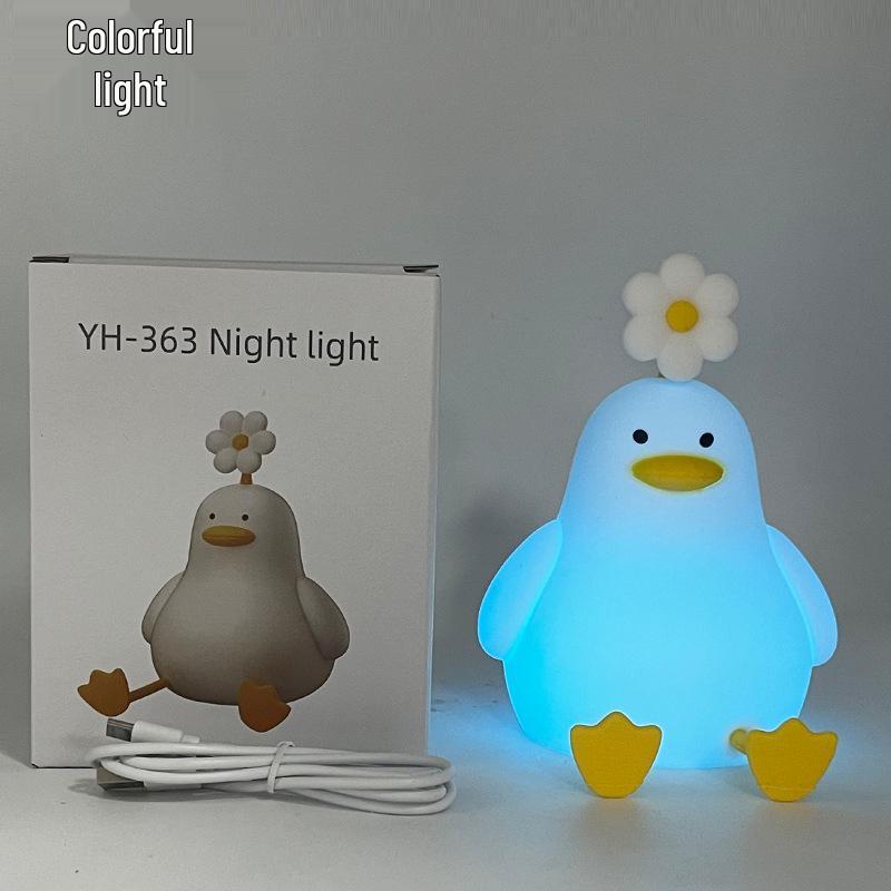 

Best-Selling Flower Duck Silicone Night Light - Creative Bedroom Decor, Cute Children s Gift, Decompression Lamp, Table Ornament. 1W (In Stock/Data Cable + Color Box)