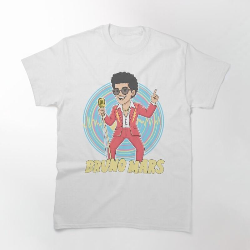 

Bruno Mars cute style unisex 100cotton shirt Y2k 2026 summer New ONeck Short Sleeve hip hop oversized Unisexs Tshirt fan gifts 4XL