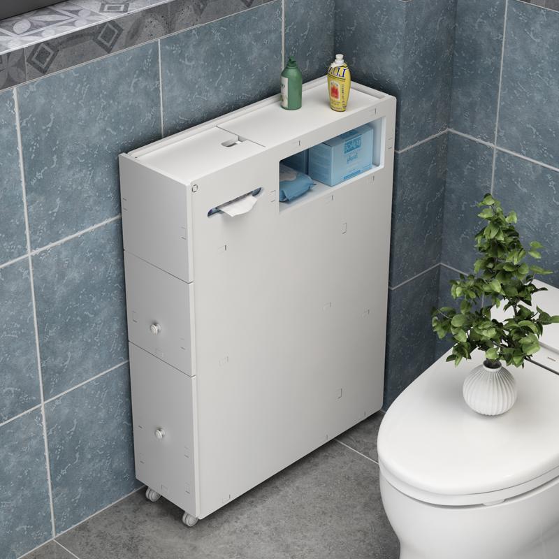Space Saving Bathroom StorageCabinet with Adjustable Shelves,Waterproof NarrowTower Organizer forOver-Toilet Multifunctional Use