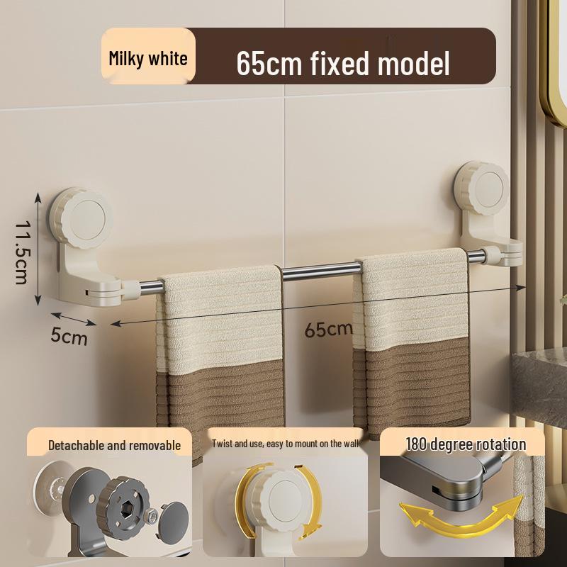 Punch-Free Rotating Towel Rack & Slippers Storage Bar
