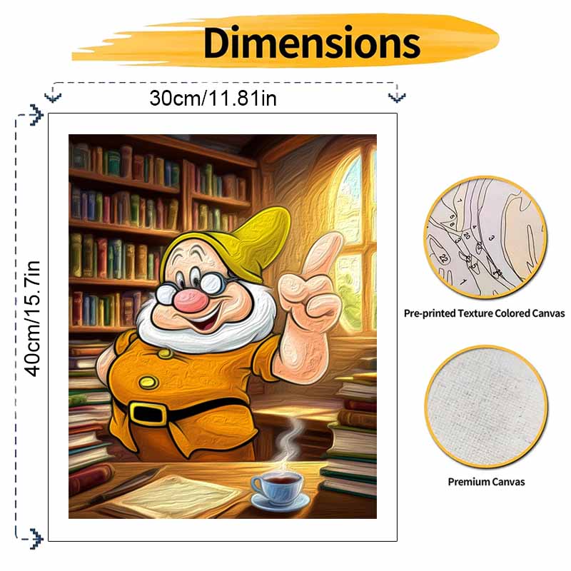 Disney Doc Seven Dwarfs Oil Paint by Numbers Painting Art Kit Handmade Painting Home Decor Gift