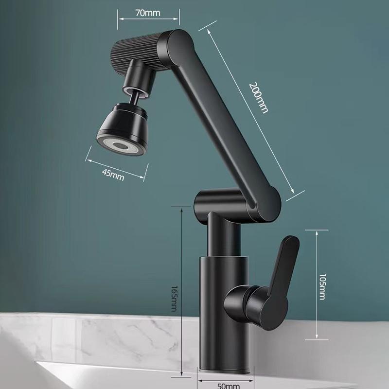 Robinet d'évier de cuisine pivotant à 1080° Robinet d'évier de salle de bain Robinet de lavabo Multifonction Froid et Eau Robinet Laiton