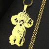 Teddy Poodle Dog Chain Women Men Stainless Steel Silver Color Lovely Puppy Animal Doggy Hiphop Clavicle Pendant Jewelry Decor