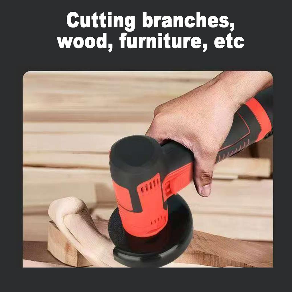 Cordless Brush Angle Grinder Kit 19500rpm Mini Electric Angle Grinding Tool with 2pcs 3900mAh Batteries and 10pcs