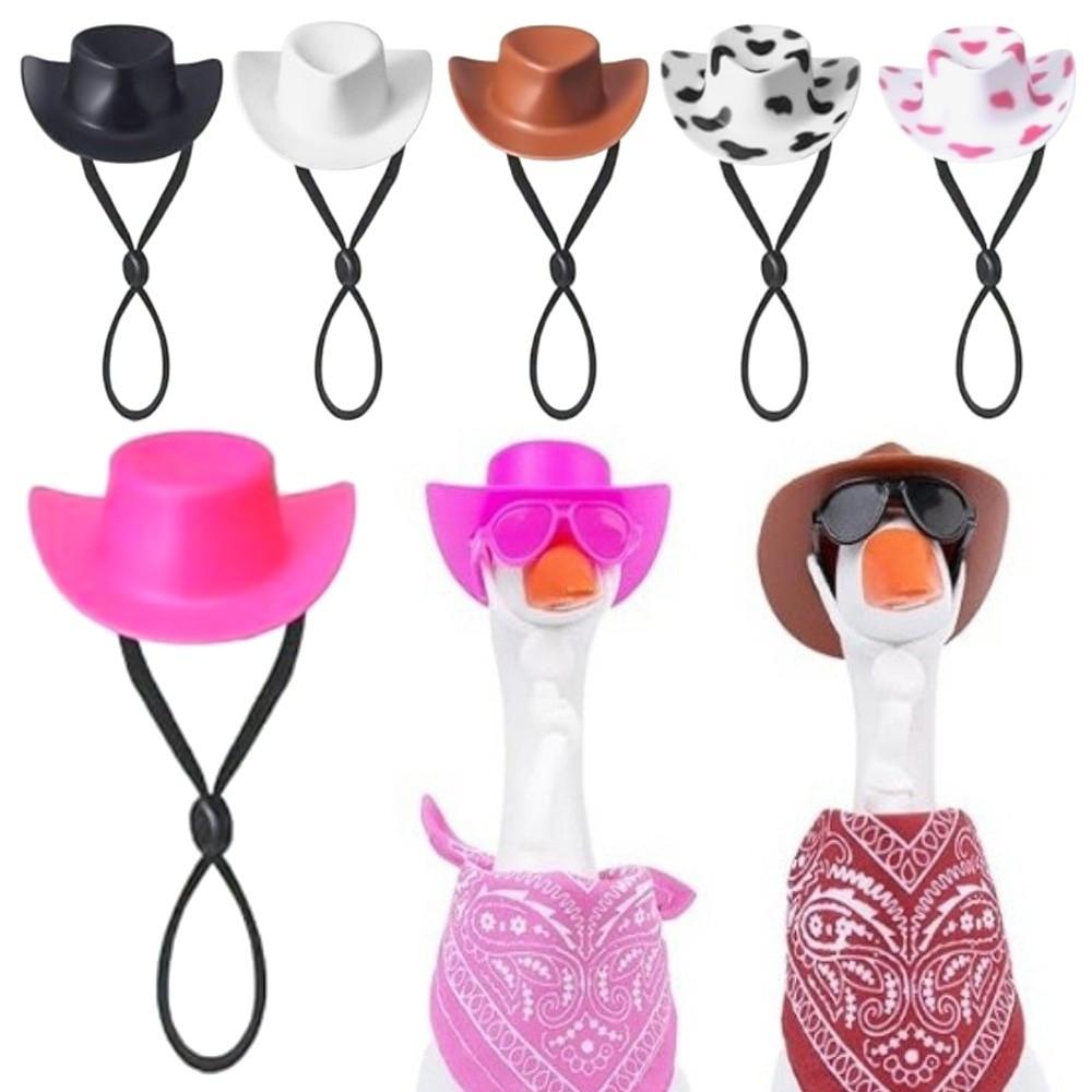 Statue Outfit Mini Desk Goose Hat with Rope Goose Statue Cap New Cowboy Hat  for 7 Inch Goose