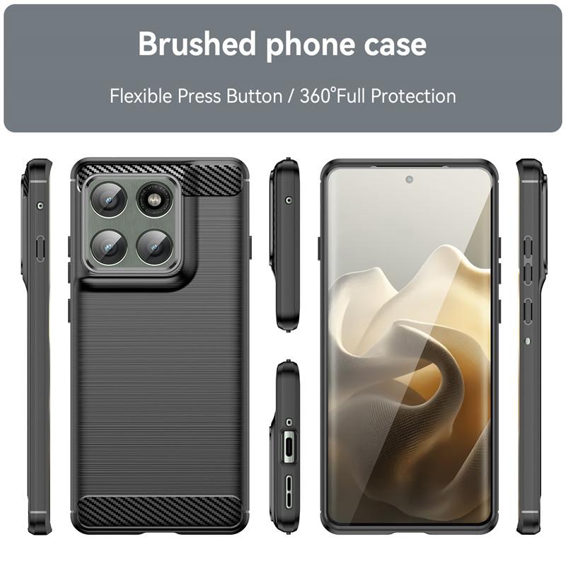 For Motorola Edge 60 Pro Case Motorola Edge 60 Pro Cover Funda Shockproof Brushed TPU Anti-Slip Silicone Protective Phone Cover