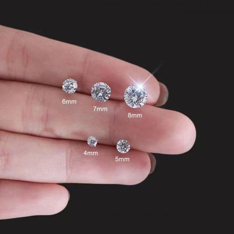 

Изысканные серьги-гвоздики из стерлингового серебра 925 пробы с цирконами в форме улитки - Ультра-сверкающие и универсальные модные аксессуары. 4mm [Single]