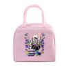 Skull Reading Books Print Lunch Bag Men and Women Vintage Style Graphics Thermal Handbags Thickened Insulation Lunch Box Bag