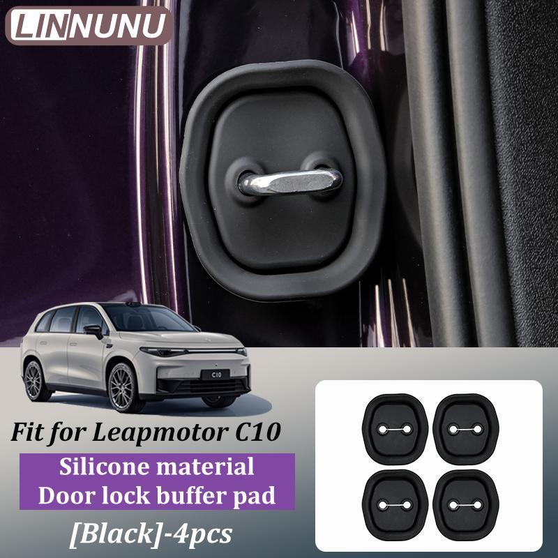 

Linnunu Fit for Leapmotor C10 Car Stickers Car Door Lock Cover Case Door Lock Protective Cover Shock Absorbing Cushion Protective Cover Pad