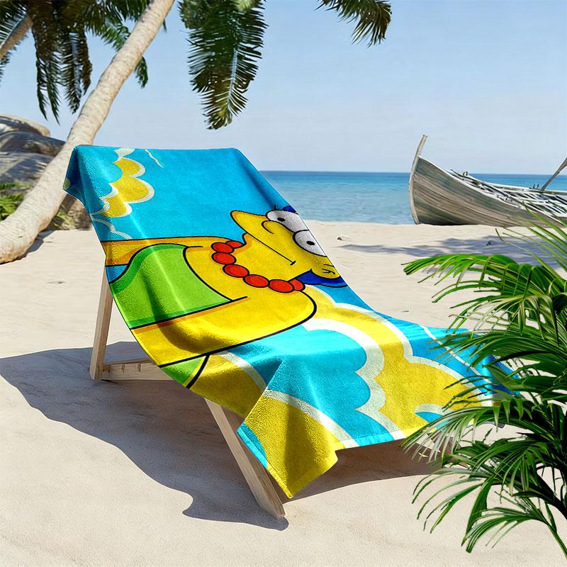 Marge Simpson Print Beach Towel, Large Soft Quick Dry Towel for Beach Camping Swimming