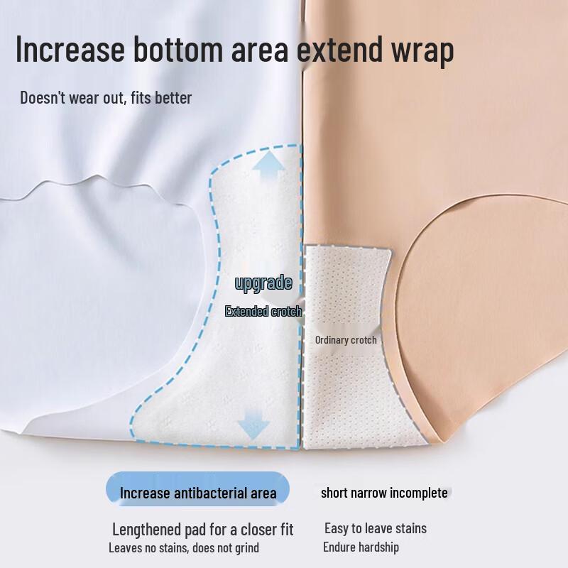 Miiow Women's 3-Pack Seamless Lace Mid-Waist Antibacterial Briefs