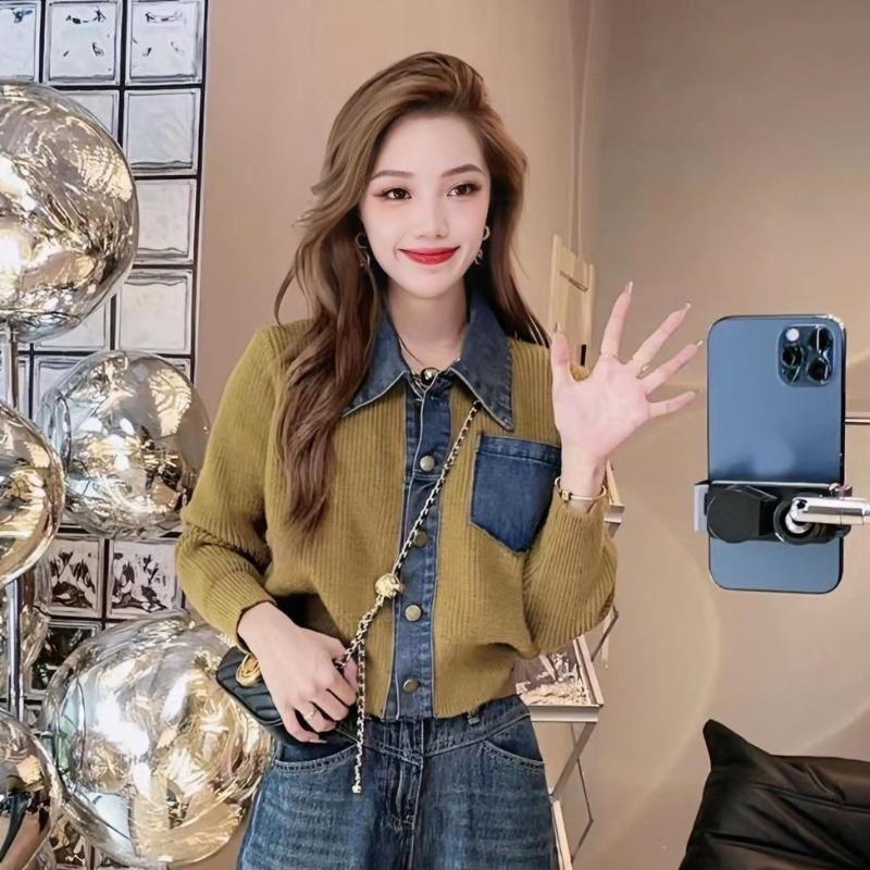 

Женский кардиган, осень 2023, джинсовое короткое пальто, женское модное многоэлементное тонкое и универсальное пальто в стиле вестерн, женский топ One Size