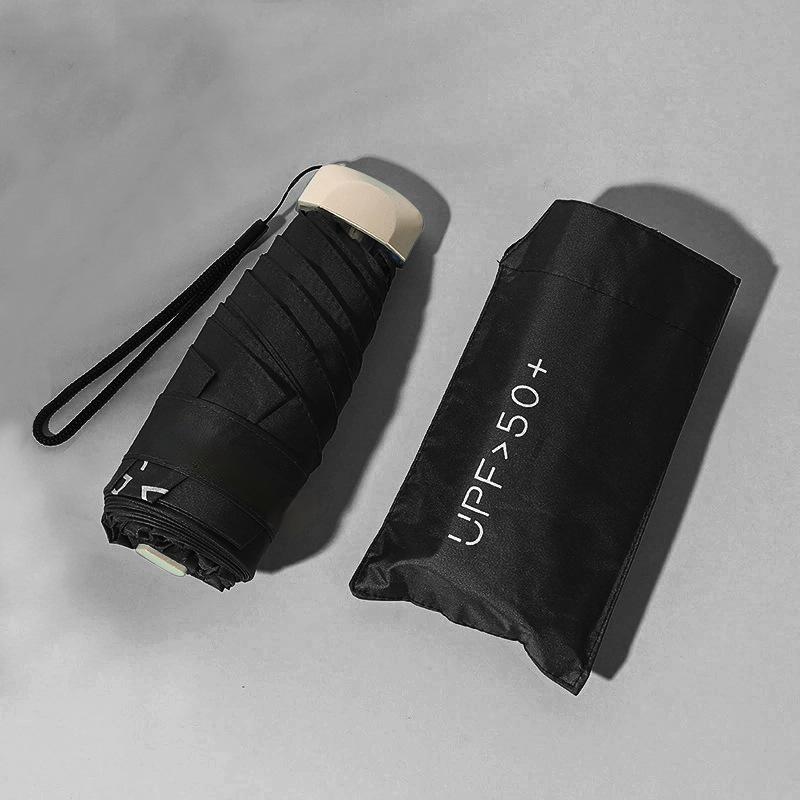 Women's 5-Fold Mini Sun & Rain UV Protection Umbrella – Ultra-Light & Dual Use