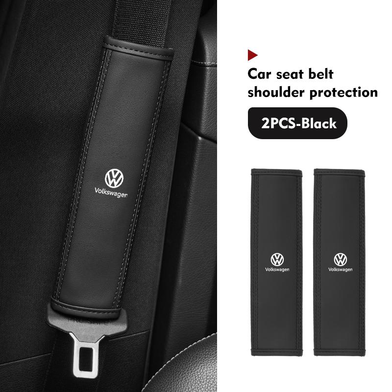 XYZ1 Leather Seat Belt Shoulder Cover Trim Edge Three Color Anti‑Scratch For Volkswagen VW Scirocco Passat Polo B5 B6 B7 CC Tiguan