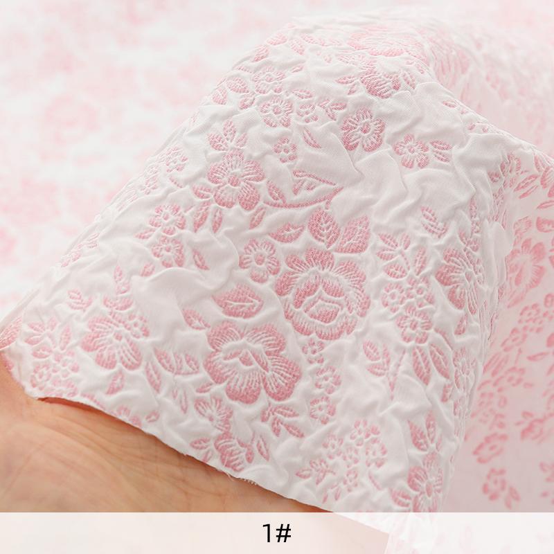 135x50/500cm Pink 3D Embossed Relief Jacquard Fabric For Princess Dress, Children's Clothing, Handmade DIY Fabrics TJ21712