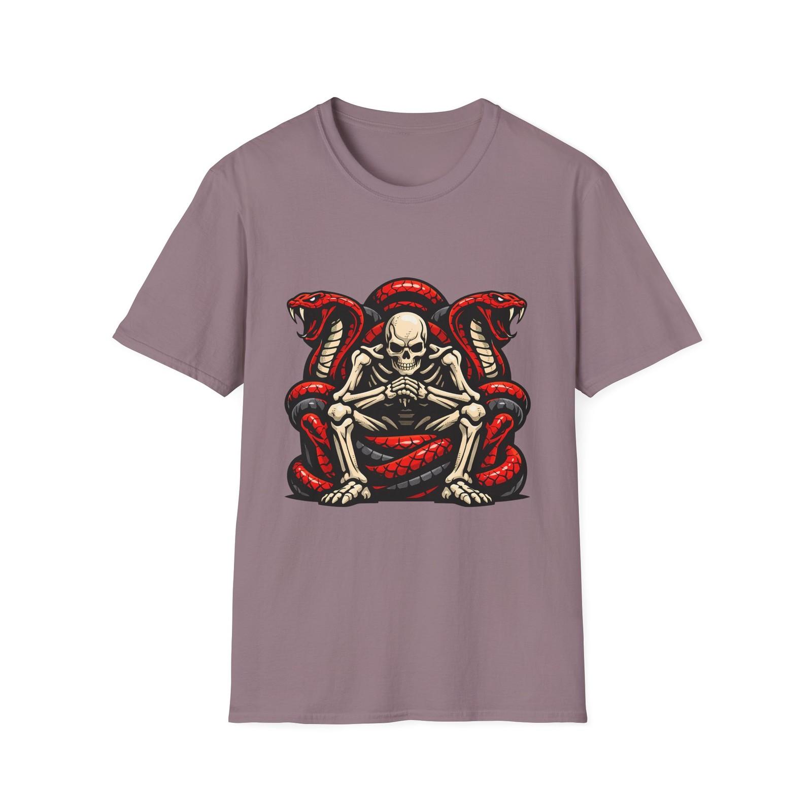 Unisex Softstyle T-Shirt Skeleton Snake Skull Gothic Horror Dark Fantasy S