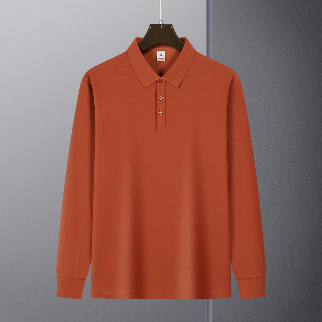 Collar Long Sleeved Polo Shirt for Men, Long Sleeved T-shirt for Middle-aged and Young People, Business Casual Long Sleeved Base Shirt, Polo Shirt