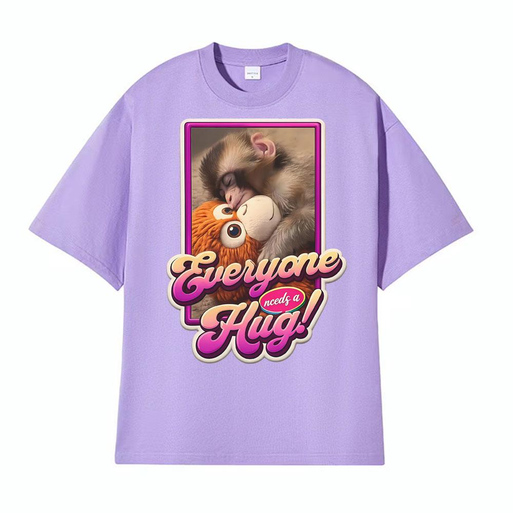 Punch The Funny Monkey Grafik T-Shirt Herren Damen Kleidung Baumwolle Hohe Qualität Rundhals-T-Shirts Übergroß Vintage Humor T-Shirts