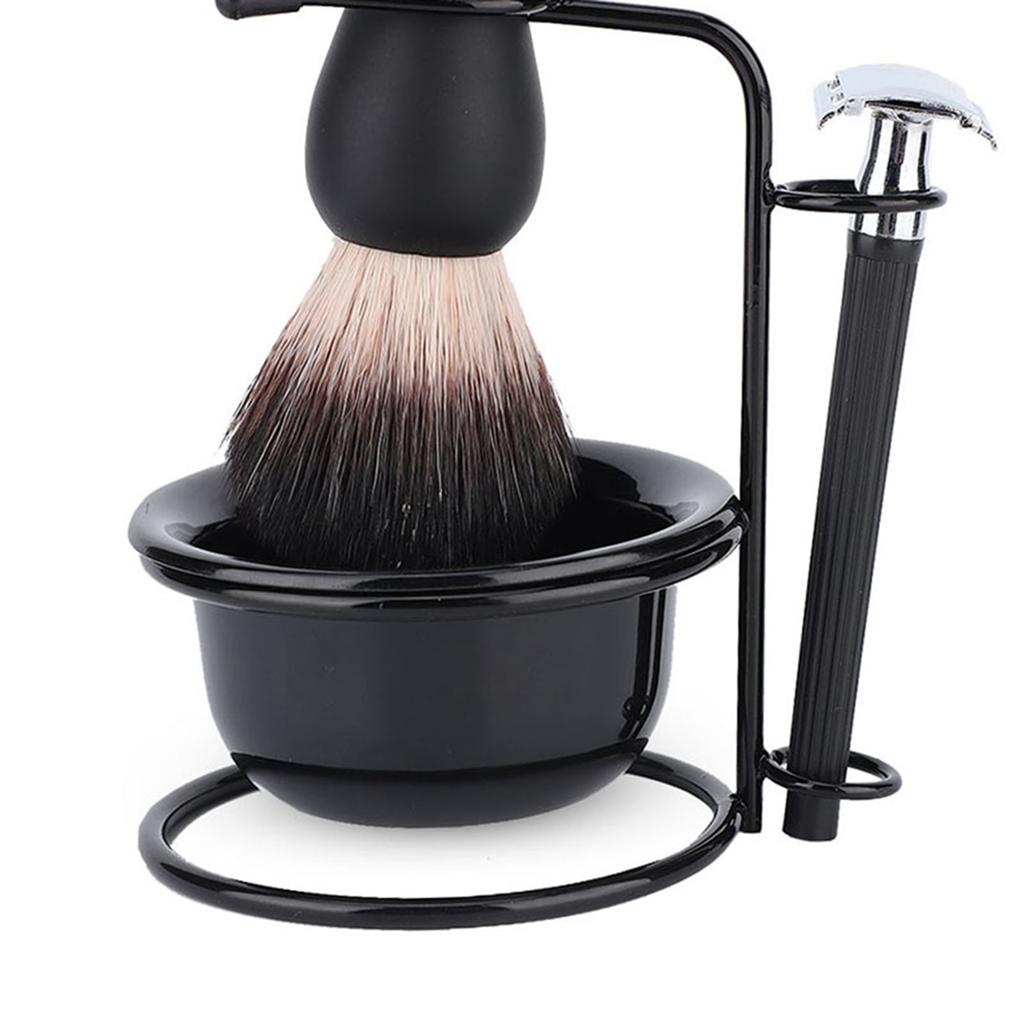 Pánská sada na holení vousů Profesionální Bezpečný Holicí strojek Štětka Miska Stojan Držák Nástroj na holení knírku