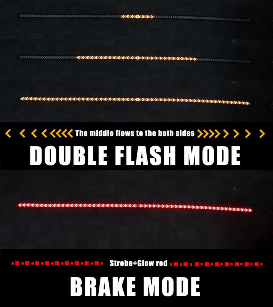 40Inch Red Yellow Truck Tailgate LED Strip Light Bar  4-Function With Scanning Driving Brake Flowing Turn Signal For Jeep Pickup SUV Dodge