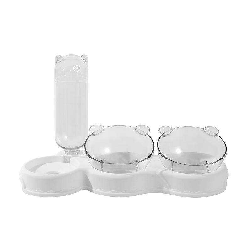 Double Bowl Automatic Pet Feeder Water Dispenser Cat Basin Dog Bowl Cat Bowl Cat Supplies Water Dispenser