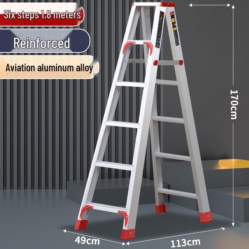 Multi-functional A-frame Aluminum Alloy Folding Telescopic Ladder for Indoor & Outdoor Use