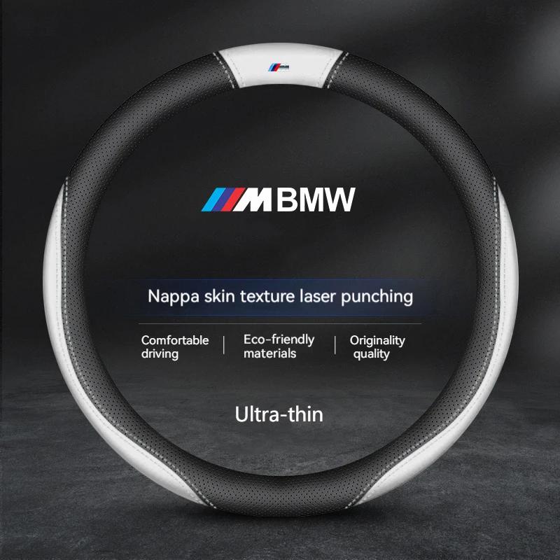 

For BMW M X1 X3 X5 X6 E39 E46 E87 E90 E92 F10 F15 F25 F30 Carbon fiber Suede Leather Car Steering Wheel Cover Auto Accessories