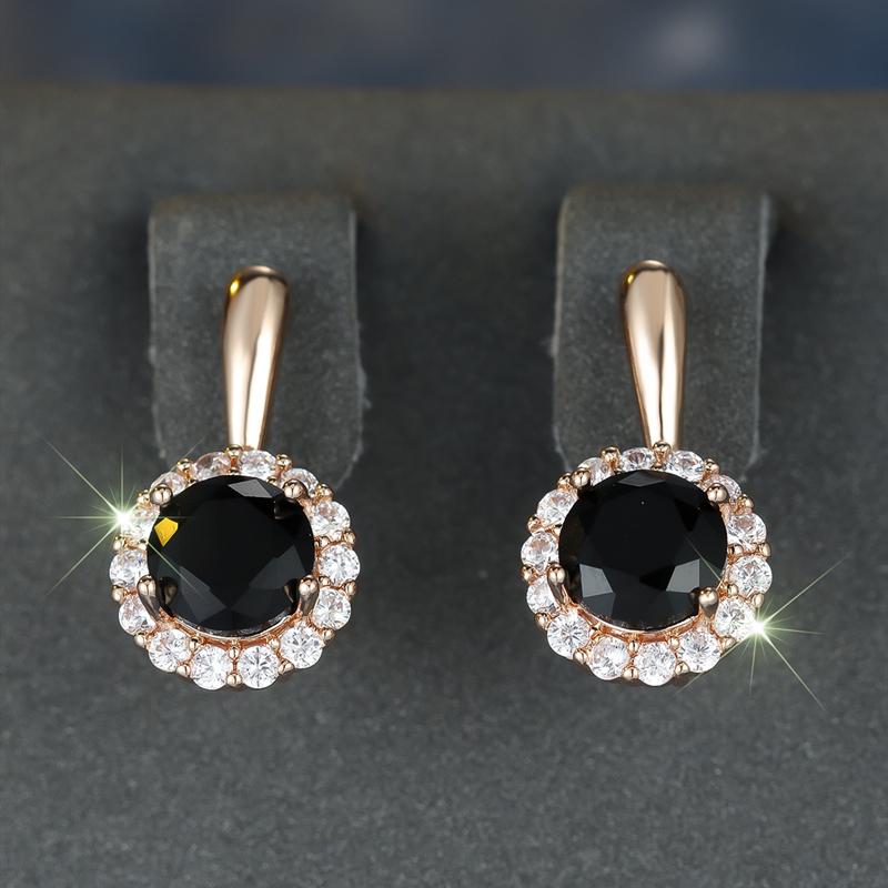

Модные круглые черные белые серьги-подвески из циркония для женщин золотого цвета, свадебные украшения для вечеринок, подарки золотой