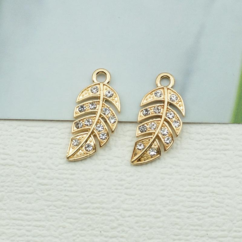 Náhrdelník a náramek s diamantovými listy – špičkové módní doplňky ze slitiny DIY slitin