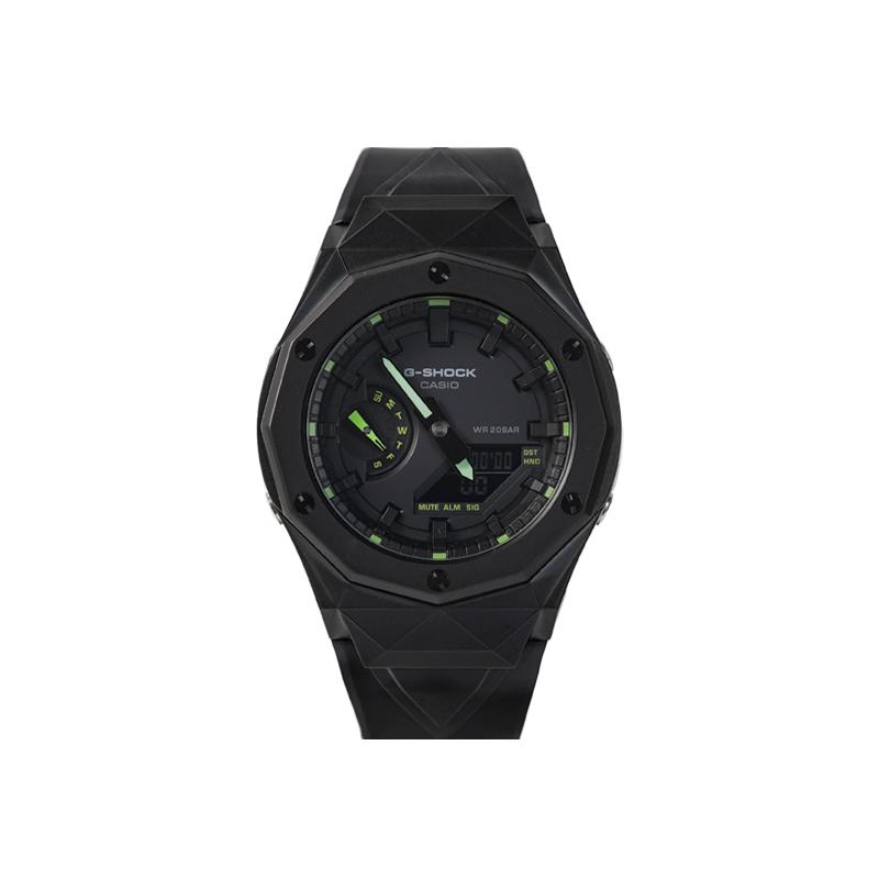 CASIO Men Liquid Crystal/Analog Dual Display Series Black Watch GA-2100-1A3PR- Dark Element