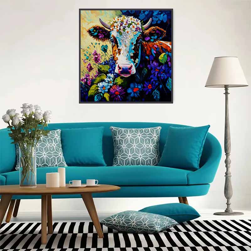 New Arrival 5D DIY Full Circle Diamond Painting "Painted Cow" Embroidery Cross Stitch Home Decor Gift