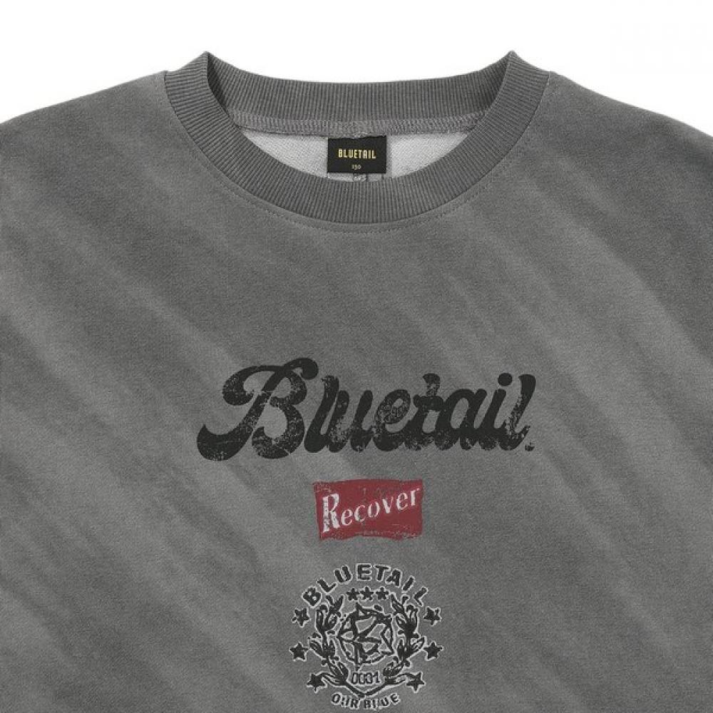 Bluetail Charcoal Grey Oversized Sweatshirt Aaa1ts01cg
