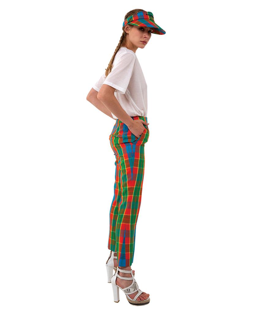 GREEDILOUS Green Orange Check Pants
