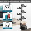 Suporte de Controle 3 Níveis, Suporte Universal para Fones de Ouvido para Mesa, Compatível com Xbox PS5 PS4 Nintendo Switch, Suporte para Headset, Organizador de Controles